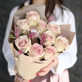 Букет нежно-розовых роз