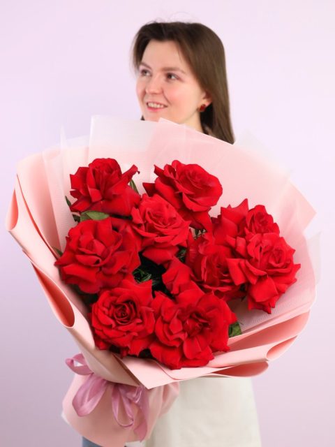 Букет бордовых французских роз